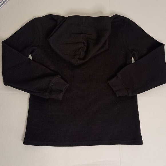 H&M Boys Black Waffle Hoodie Kangaroo Pocket Size 8 Excellent Condition - Picture 5 of 15